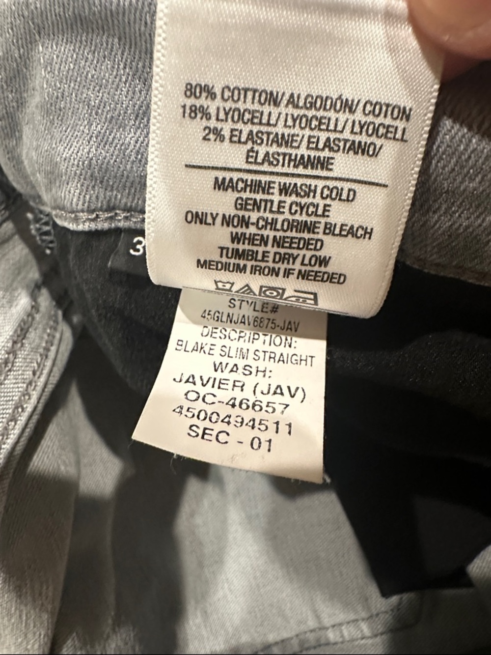 Hudson Blake Slim straight 34x33.5 like new - Picture 7 of 8